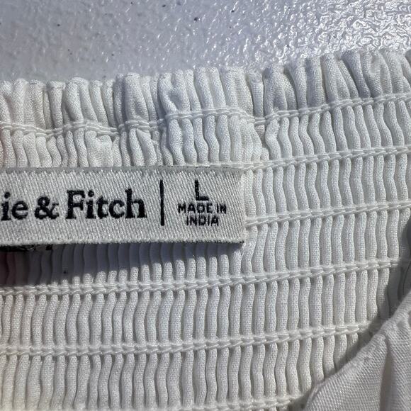 Abercrombie and Fitch Milkmaid Blouse Top White Cottagecore Cotton Romantic - Picture 7 of 8